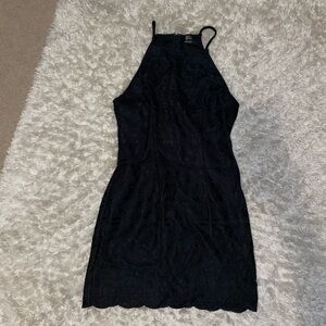 Black halter top dress